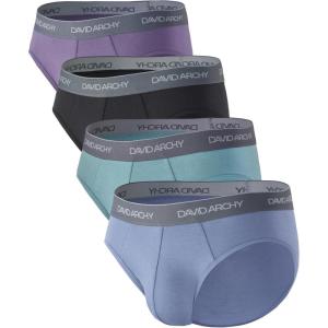 imageDAVID ARCHY Mens Underwear Briefs Rayon Made from Bamboo WickingMoisture Support Pouch Soft Underwear for Men 4 or 7 PackBlueGreenBlackGreypurple