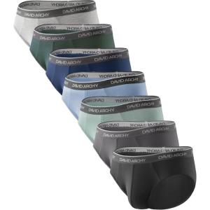 imageDAVID ARCHY Mens Underwear Briefs Rayon Made from Bamboo WickingMoisture Support Pouch Soft Underwear for Men 4 or 7 PackMulticoloured  7 Pack