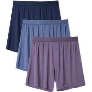 imageDAVID ARCHY Ultra Soft Modal Underwear Mens Boxer Shorts Loose Breathable Boxers for Men PackMoonlight BlueNavy BlueGray Violet