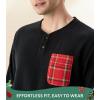 imageDAVID ARCHY Cozy Christmas Pajamas for Couples Ultra Soft Warm Fleece Winter Pjs Sets Men Women Plaid Loungewear with PocketsBlack Top  Checkered Pants