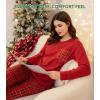imageDAVID ARCHY Cozy Christmas Pajamas for Couples Ultra Soft Warm Fleece Winter Pjs Sets Men Women Plaid Loungewear with PocketsRed Top  Checkered Pants