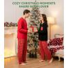 imageDAVID ARCHY Cozy Christmas Pajamas for Couples Ultra Soft Warm Fleece Winter Pjs Sets Men Women Plaid Loungewear with PocketsRed Top  Checkered Pants
