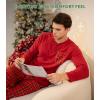 imageDAVID ARCHY Cozy Christmas Pajamas for Couples Ultra Soft Warm Fleece Winter Pjs Sets Men Women Plaid Loungewear with PocketsRed Top  Checkered Pants