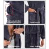 imageDAVID ARCHY Mens Hooded Robe Soft Coral Fleece Microfiber BathrobeB2  Dark Gray
