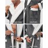 imageDAVID ARCHY Mens Hooded Robe Soft Coral Fleece Microfiber BathrobeC2  Dark Greydouble Bonded Velvet
