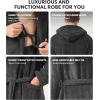imageDAVID ARCHY Mens Hooded Robe Soft Coral Fleece Microfiber BathrobeDark Gray