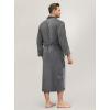 imageDAVID ARCHY Mens Hooded Robe Soft Coral Fleece Microfiber BathrobeDark Grayc