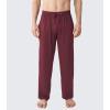 imageDAVID ARCHY Mens Pajama Pants Cotton Comfy Sleep Bottoms Lightweight Lounge Pants with Pockets Soft Sleepwear PJs 2 PackBlackMaple Redwide Leg Opening