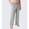imageDAVID ARCHY Mens Pajama Pants Cotton Comfy Sleep Bottoms Lightweight Lounge Pants with Pockets Soft Sleepwear PJs 2 PackHeather GrayGray Bluewide Leg Opening