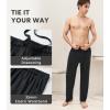 imageDAVID ARCHY Mens Pajama Pants Mens Pj Sleep Pants Pajama Silky Soft Lightweight Lounge Pants with Pocket 2 PackBlackNavy Blue