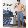 imageDAVID ARCHY Mens Pajama Pants Mens Pj Sleep Pants Pajama Silky Soft Lightweight Lounge Pants with Pocket 2 PackDusty BlueNavy Blue