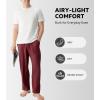 imageDAVID ARCHY Mens Pajama Pants Soft Lightweight Sleep Pants Comfy Lounge Pajama Bottoms with Pockets and Button Fly 2 PackMaple Leaf Red  Dark Gray