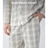 imageDAVID ARCHY Mens Pajama Set Woven Cotton Pjs Plaid Lounge Set ButtonUp Sleepwear Lightweight ampamp Breathable LoungewearBeige Large Plaid
