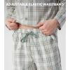 imageDAVID ARCHY Mens Pajama Set Woven Cotton Pjs Plaid Lounge Set ButtonUp Sleepwear Lightweight ampamp Breathable LoungewearBeige Large Plaid