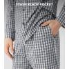 imageDAVID ARCHY Mens Pajama Set Woven Cotton Pjs Plaid Lounge Set ButtonUp Sleepwear Lightweight ampamp Breathable LoungewearBeige Mini Plaid