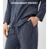 imageDAVID ARCHY Mens Pajama Set Woven Cotton Pjs Plaid Lounge Set ButtonUp Sleepwear Lightweight ampamp Breathable LoungewearBlue Mini Plaid