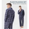 imageDAVID ARCHY Mens Pajama Set Woven Cotton Pjs Plaid Lounge Set ButtonUp Sleepwear Lightweight ampamp Breathable LoungewearMulticolor Large Plaid