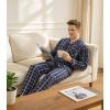 imageDAVID ARCHY Mens Pajama Set Woven Cotton Pjs Plaid Lounge Set ButtonUp Sleepwear Lightweight ampamp Breathable LoungewearMulticolor Large Plaid