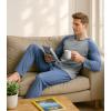 imageDAVID ARCHY Mens Pajamas Set  Soft Pj Sets for Men Long Sleeve Pajamas Men Cotton Mens Pjs Sets Loungewear with PocketsBlue
