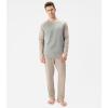 imageDAVID ARCHY Mens Pajamas Set  Soft Pj Sets for Men Long Sleeve Pajamas Men Cotton Mens Pjs Sets Loungewear with PocketsLight Taupe