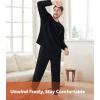 imageDAVID ARCHY Mens Pajamas Set Ultra Soft Fleece Sleepwear with Roomy Pockets Cozy Winter Loungewear for Cold WeatherBlack