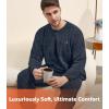imageDAVID ARCHY Mens Pajamas Set Ultra Soft Fleece Sleepwear with Roomy Pockets Cozy Winter Loungewear for Cold WeatherDark Gray