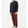 imageDAVID ARCHY Mens Pajamas Set UltraSoft Fleece Pajamas Warm Sleepwear Long Sleeve Lounge Set with PocketsBlack  Christmas Plaid