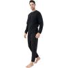 imageDAVID ARCHY Pajamas for Men Warm Pajamas Set Soft Cotton Men Sleepwear Winter Long Sleeve Top ampamp Bottoms PJsBlack