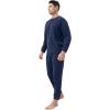 imageDAVID ARCHY Pajamas for Men Warm Pajamas Set Soft Cotton Men Sleepwear Winter Long Sleeve Top ampamp Bottoms PJsNavy Bule