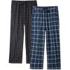 imageDAVID ARCHY Mens Flannel Pajama Pants Soft Plaid Cotton Pajama Pants with Pockets Lightweight 2PackBlack PlaidNavy Blue Plaid