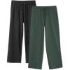 imageDAVID ARCHY Mens Pajama Pants Cotton Comfy Sleep Bottoms Lightweight Lounge Pants with Pockets Soft Sleepwear PJs 2 PackBlackOliver Greenwide Leg Opening