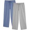 imageDAVID ARCHY Mens Pajama Pants Cotton Comfy Sleep Bottoms Lightweight Lounge Pants with Pockets Soft Sleepwear PJs 2 PackHeather GrayGray Bluewide Leg Opening