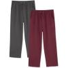 imageDAVID ARCHY Mens Pajama Pants Soft Lightweight Sleep Pants Comfy Lounge Pajama Bottoms with Pockets and Button Fly 2 PackMaple Leaf Red  Dark Gray