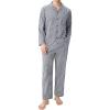 imageDAVID ARCHY Mens Pajama Set Woven Cotton Pjs Plaid Lounge Set ButtonUp Sleepwear Lightweight ampamp Breathable LoungewearBeige Mini Plaid
