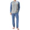 imageDAVID ARCHY Mens Pajamas Set  Soft Pj Sets for Men Long Sleeve Pajamas Men Cotton Mens Pjs Sets Loungewear with PocketsBlue