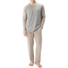 imageDAVID ARCHY Mens Pajamas Set  Soft Pj Sets for Men Long Sleeve Pajamas Men Cotton Mens Pjs Sets Loungewear with PocketsLight Taupe