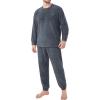 imageDAVID ARCHY Mens Pajamas Set Ultra Soft Fleece Sleepwear with Roomy Pockets Cozy Winter Loungewear for Cold WeatherDark Gray