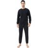 imageDAVID ARCHY Pajamas for Men Warm Pajamas Set Soft Cotton Men Sleepwear Winter Long Sleeve Top ampamp Bottoms PJsBlack