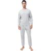 imageDAVID ARCHY Pajamas for Men Warm Pajamas Set Soft Cotton Men Sleepwear Winter Long Sleeve Top ampamp Bottoms PJsGrey