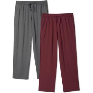 imageDAVID ARCHY Mens Pajama Pants Mens Pj Sleep Pants Pajama Silky Soft Lightweight Lounge Pants with Pocket 2 PackDark GrayRust Red