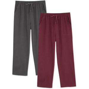 imageDAVID ARCHY Mens Pajama Pants Soft Lightweight Sleep Pants Comfy Lounge Pajama Bottoms with Pockets and Button Fly 2 PackMaple Leaf Red  Dark Gray