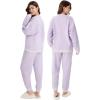 imageDAVID ARCHY Fleece Pajamas for Women Warm Fuzzy Winter Cozy Soft Comfy Long Sleeve 2 Peices Pj Sets Sleepwear LoungewearRoundlavender Purple