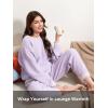 imageDAVID ARCHY Fleece Pajamas for Women Warm Fuzzy Winter Cozy Soft Comfy Long Sleeve 2 Peices Pj Sets Sleepwear LoungewearRoundlavender Purple
