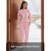 imageDAVID ARCHY Fleece Pajamas for Women Warm Fuzzy Winter Cozy Soft Comfy Long Sleeve 2 Peices Pj Sets Sleepwear LoungewearRoundmacaron Pink