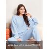 imageDAVID ARCHY Fleece Pajamas for Women Warm Fuzzy Winter Cozy Soft Comfy Long Sleeve 2 Peices Pj Sets Sleepwear LoungewearRoundsky Blue