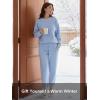 imageDAVID ARCHY Fleece Pajamas for Women Warm Fuzzy Winter Cozy Soft Comfy Long Sleeve 2 Peices Pj Sets Sleepwear LoungewearRoundsky Blue