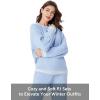 imageDAVID ARCHY Fleece Pajamas for Women Warm Fuzzy Winter Cozy Soft Comfy Long Sleeve 2 Peices Pj Sets Sleepwear LoungewearRoundsky Blue