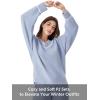 imageDAVID ARCHY Fleece Pajamas for Women Warm Fuzzy Winter Cozy Soft Comfy Long Sleeve 2 Peices Pj Sets Sleepwear LoungewearVblue Blizzard
