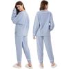 imageDAVID ARCHY Fleece Pajamas for Women Warm Fuzzy Winter Cozy Soft Comfy Long Sleeve 2 Peices Pj Sets Sleepwear LoungewearVblue Blizzard