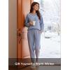 imageDAVID ARCHY Fleece Pajamas for Women Warm Fuzzy Winter Cozy Soft Comfy Long Sleeve 2 Peices Pj Sets Sleepwear LoungewearVblue Blizzard